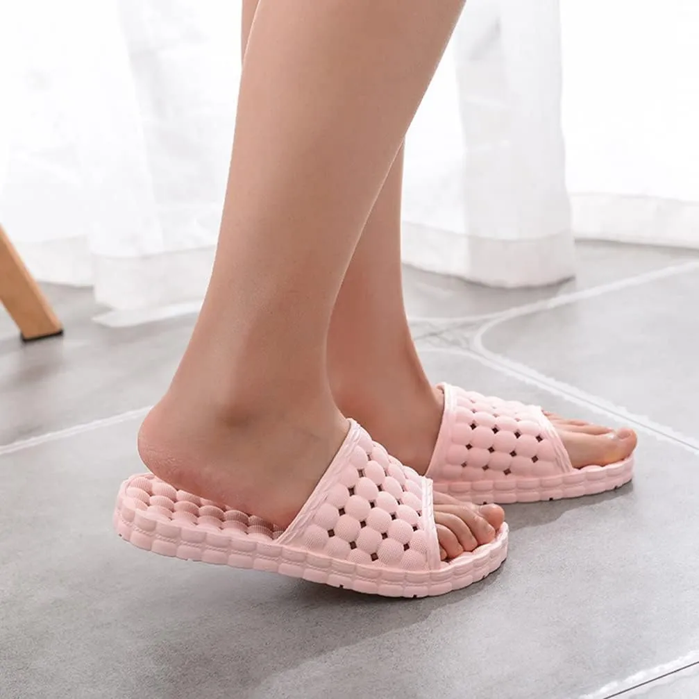 1 Pair House Slippers Portable Bathing Slippers Sandals Spa Slippers Non Slip Throw Away Slippers for Women Travel Hotel SPA Pink Size 36-37