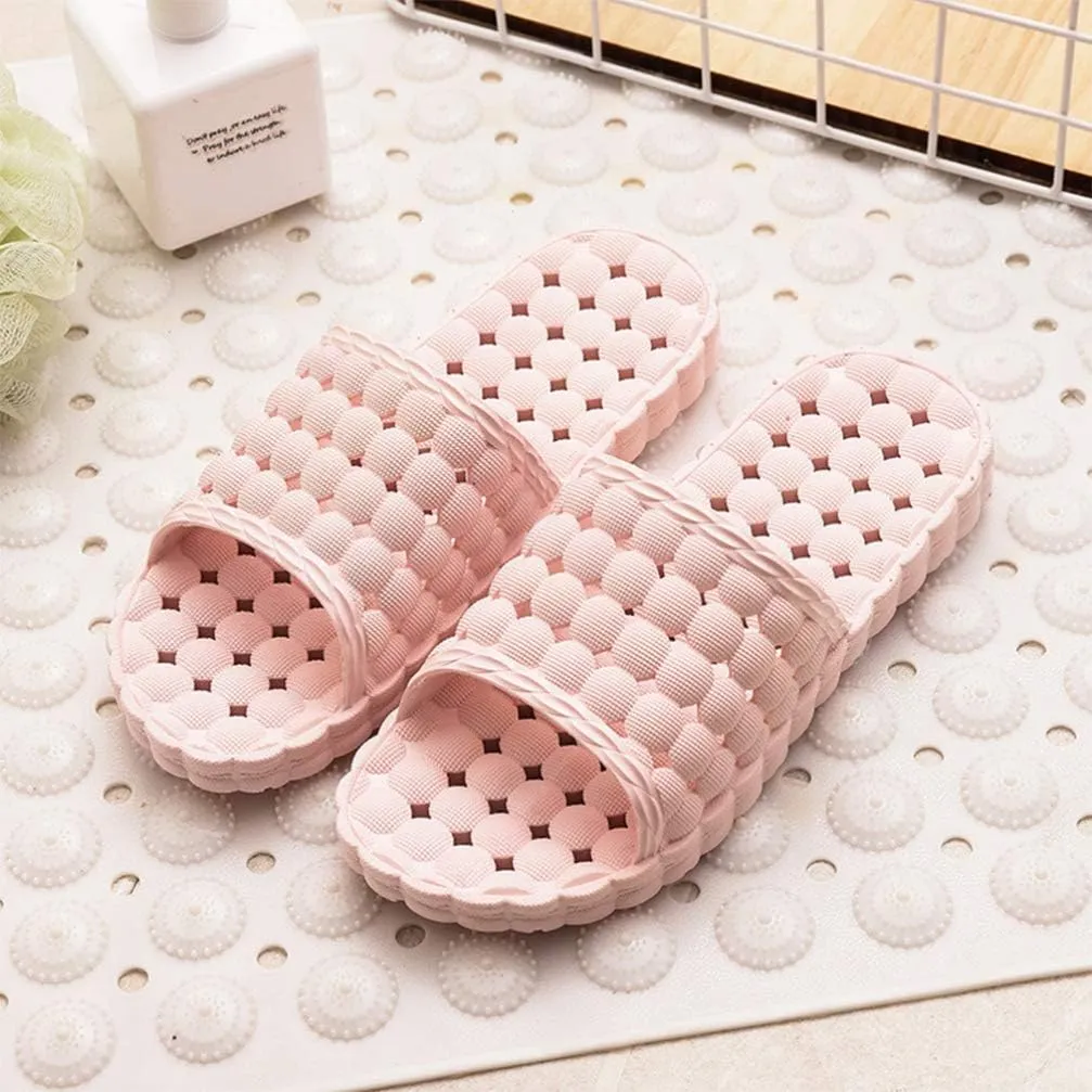 1 Pair House Slippers Portable Bathing Slippers Sandals Spa Slippers Non Slip Throw Away Slippers for Women Travel Hotel SPA Pink Size 36-37