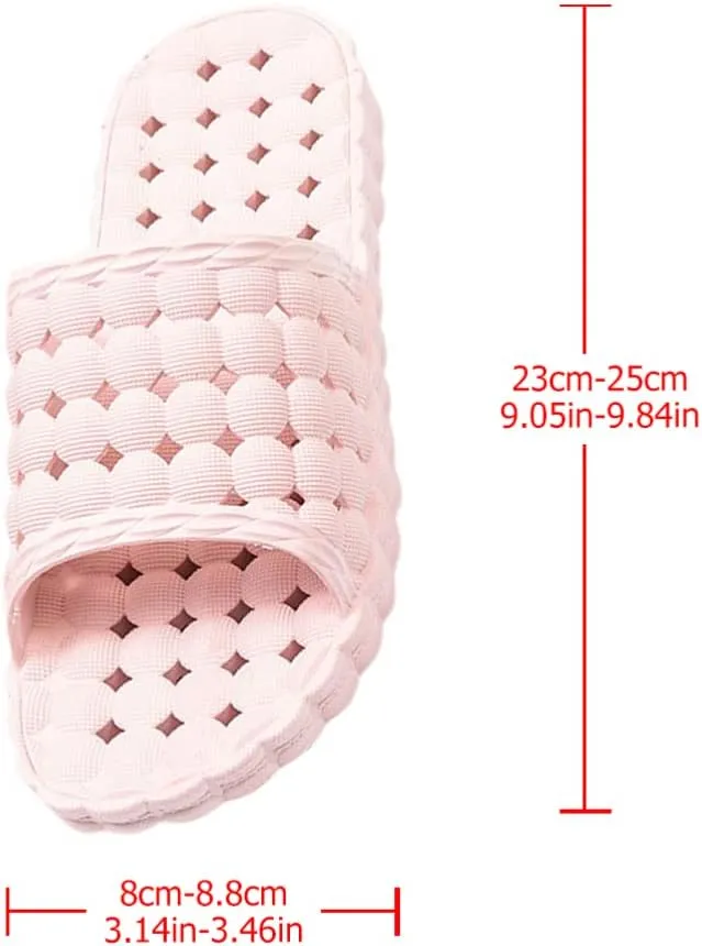 1 Pair House Slippers Portable Bathing Slippers Sandals Spa Slippers Non Slip Throw Away Slippers for Women Travel Hotel SPA Pink Size 36-37