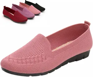 2023 Casual Shoes Women’s Mesh Breathable Slip on Flat Shoes Ladies Loafers, Lightweight & All-Day Comfor