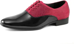 Amali Barnes Mens Dress Shoes Sparkly Glitter Encrusted Tuxedo Slip on Loafers for Men - The Original Smoking Men Dress Shoes Runs Large - GO 1/2 Size Down