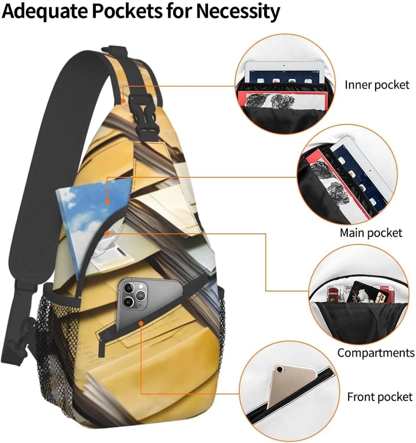 American Flag With Cowboy Boots Unisex Casual Diagonal Chest Bag,Multipurpose Crossbody Shoulder Bag Hiking Daypack