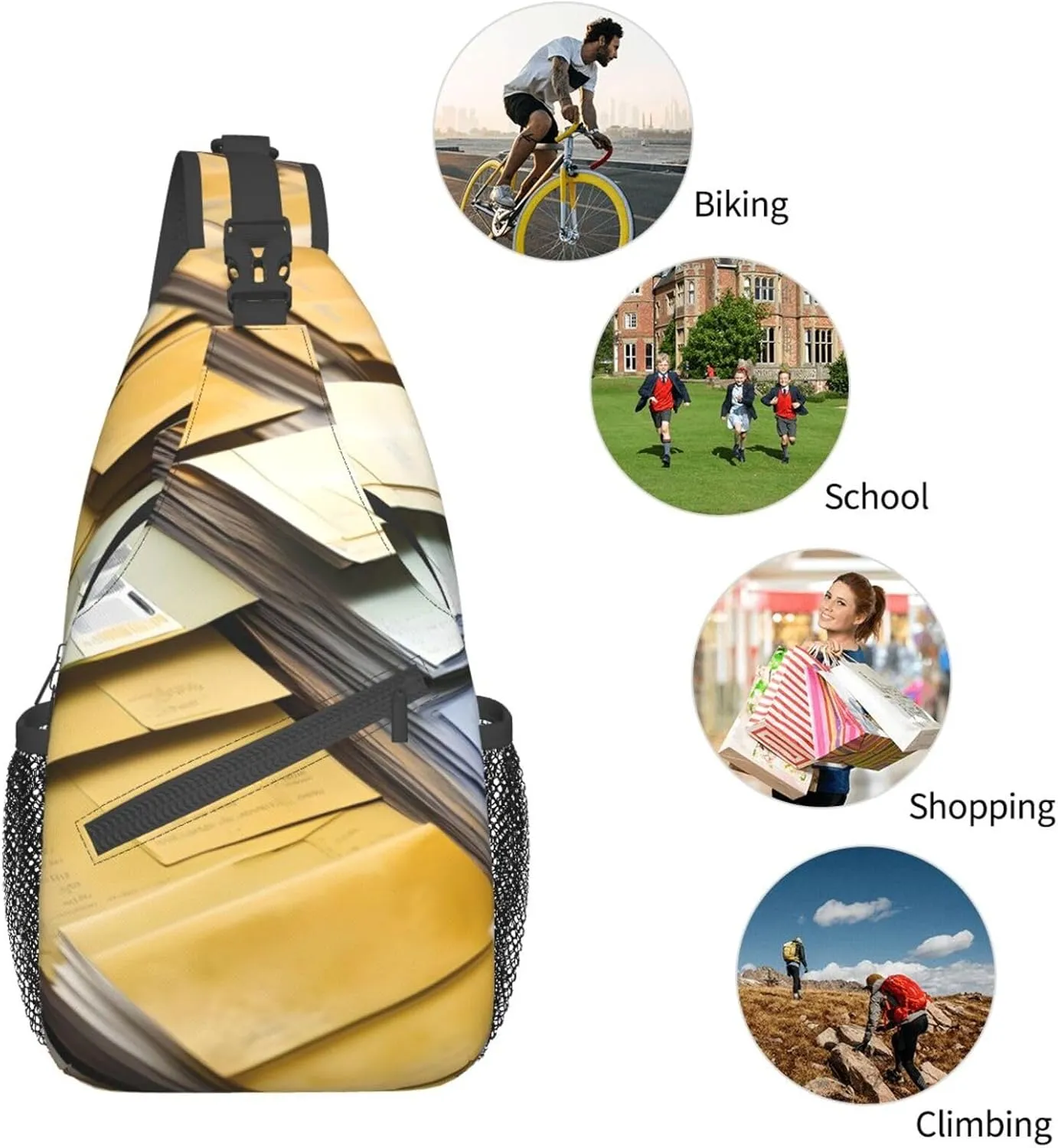 American Flag With Cowboy Boots Unisex Casual Diagonal Chest Bag,Multipurpose Crossbody Shoulder Bag Hiking Daypack
