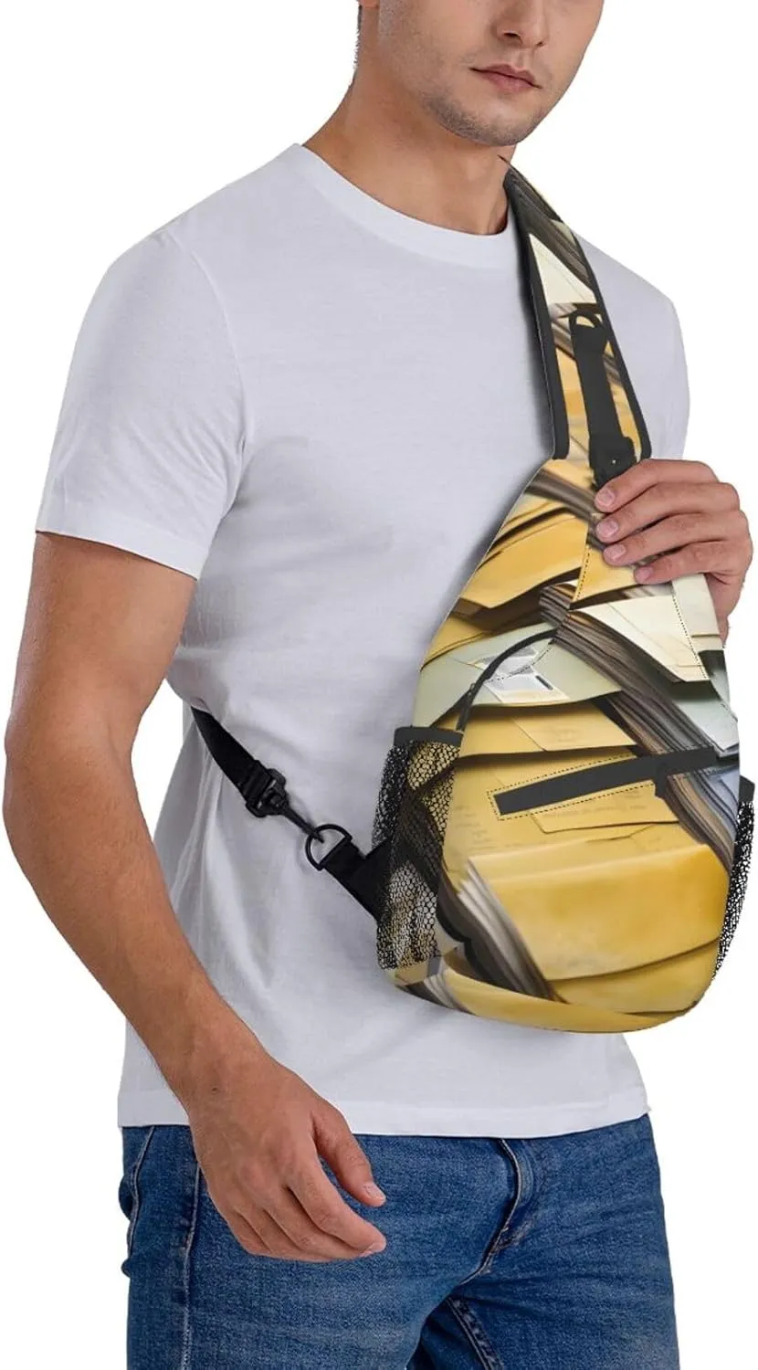American Flag With Cowboy Boots Unisex Casual Diagonal Chest Bag,Multipurpose Crossbody Shoulder Bag Hiking Daypack