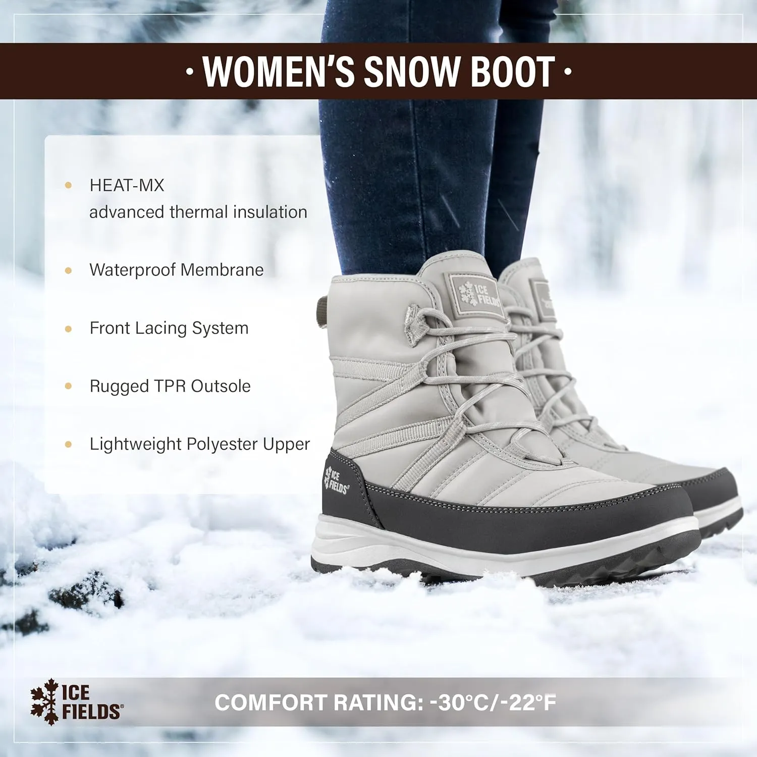 Andrea 3 Snow Winter Boots for Women, Warm, Insulated, Lace Up