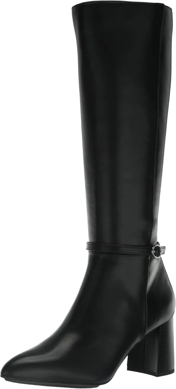 Anne Klein Womens BRENICE Pointed toe Zipper side closure Thigh-High Boots