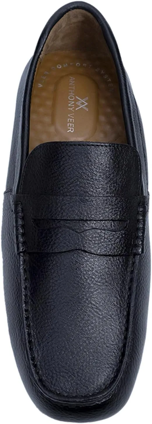 Anthony Veer Cruise Driver Penny Loafers for Men | Slip-On | Tubular Construction | Leather Lining | Ortholite Cushioned Footbed | Rubber Outsole