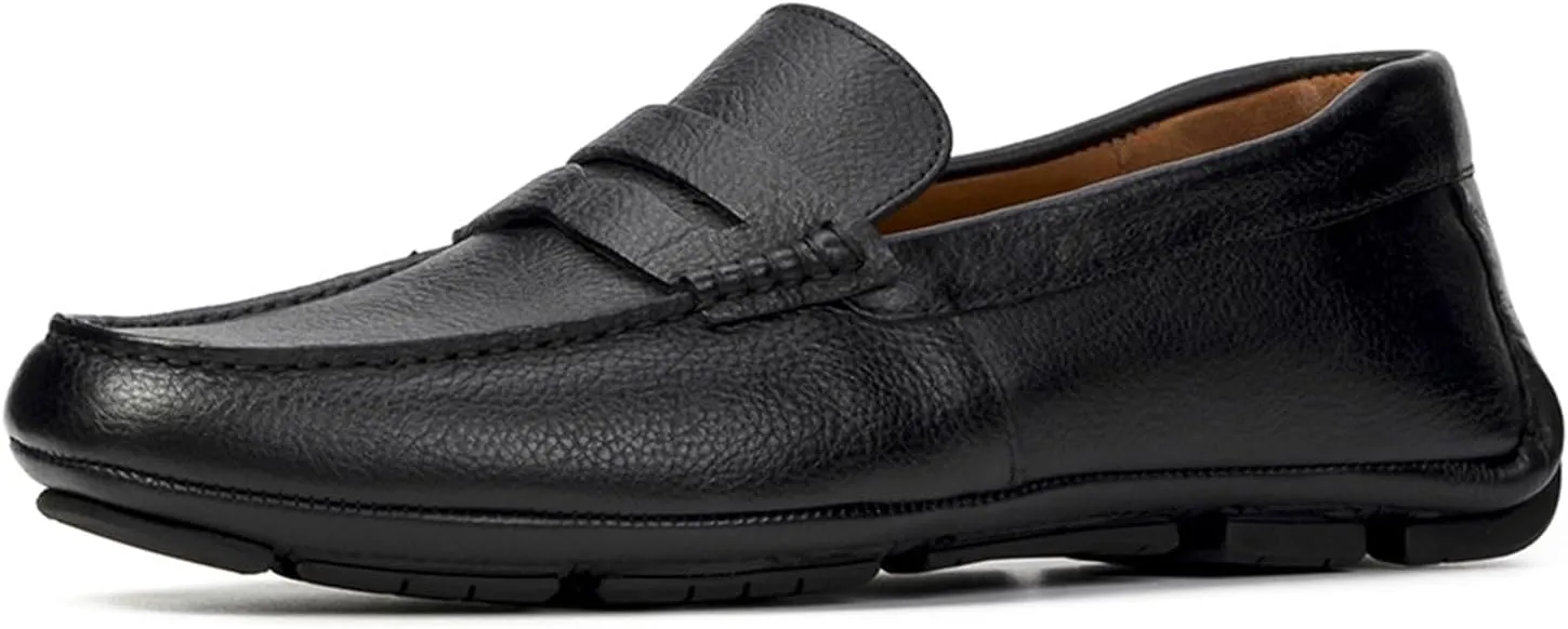 Anthony Veer Cruise Driver Penny Loafers for Men | Slip-On | Tubular Construction | Leather Lining | Ortholite Cushioned Footbed | Rubber Outsole