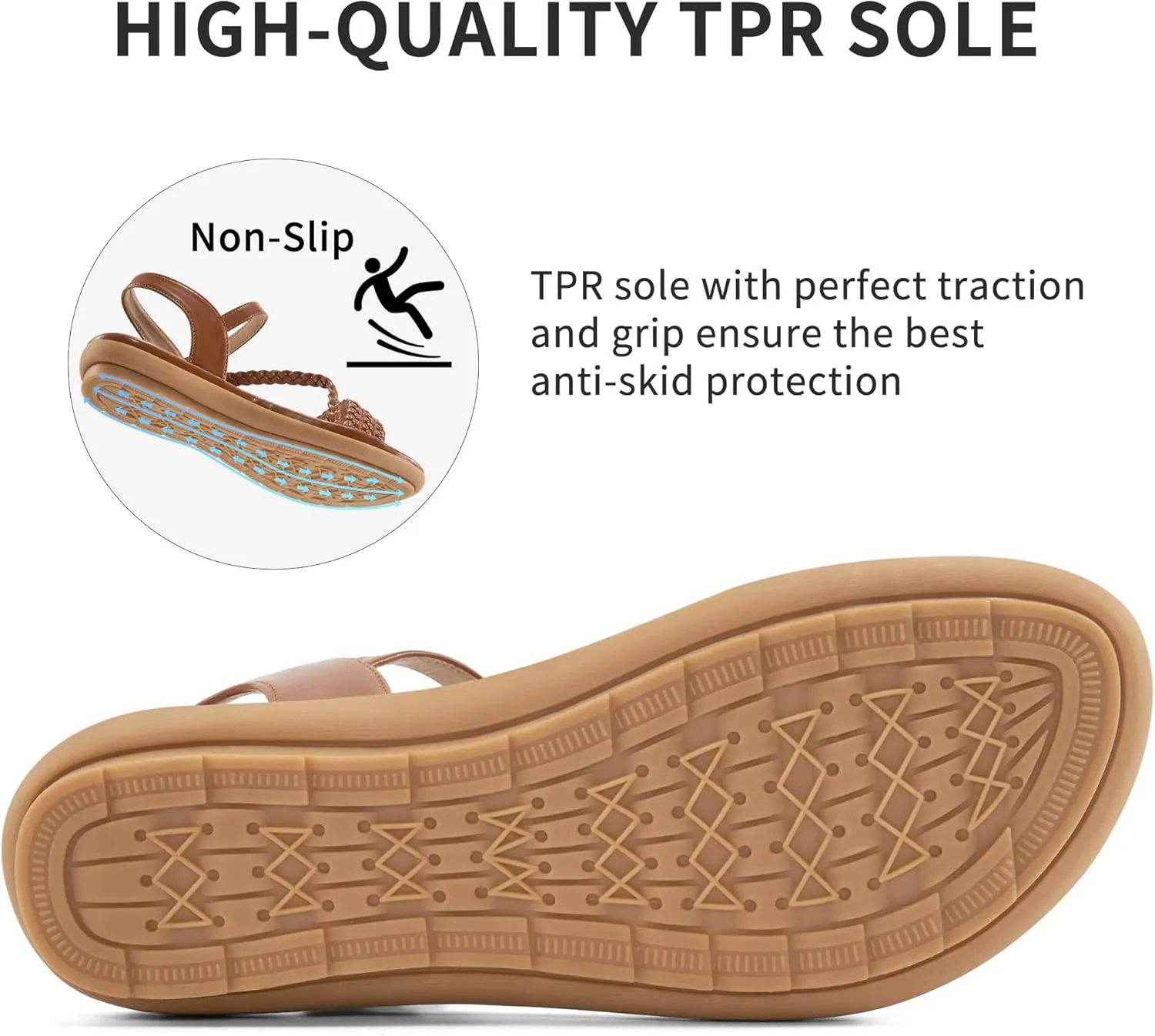 Aomigoct Dressy Womens Sandals Summer: Comfortable Strappy Flats Sandals Women - Beach Walking Woman Shoes