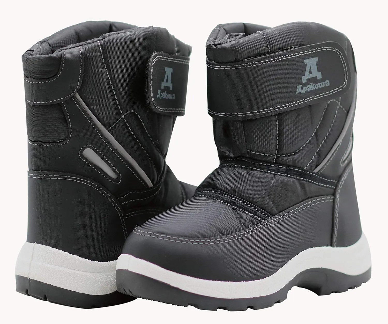Apakowa Kids Boys Girls Cold Weather Water Resistant Winter Snow Boots (Toddler/Little Kid/Big Kid)