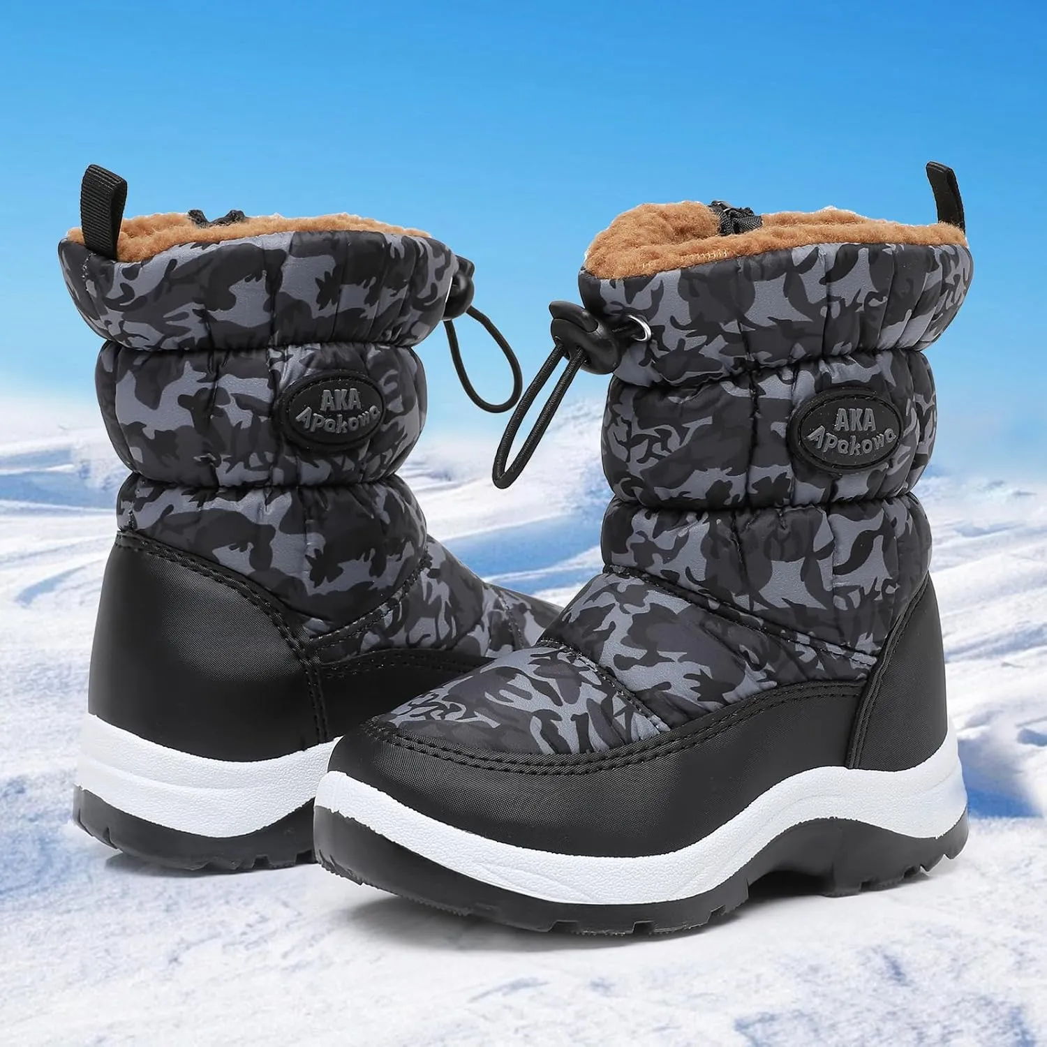 Apakowa Kid's Boys Girls Winter Snow Boots (Toddler/Little Kid)