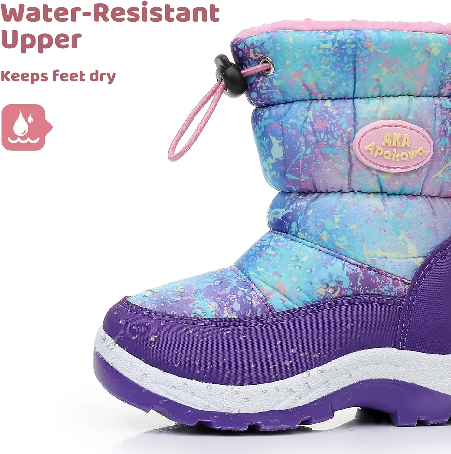 Apakowa Kid's Boys Girls Winter Snow Boots (Toddler/Little Kid)