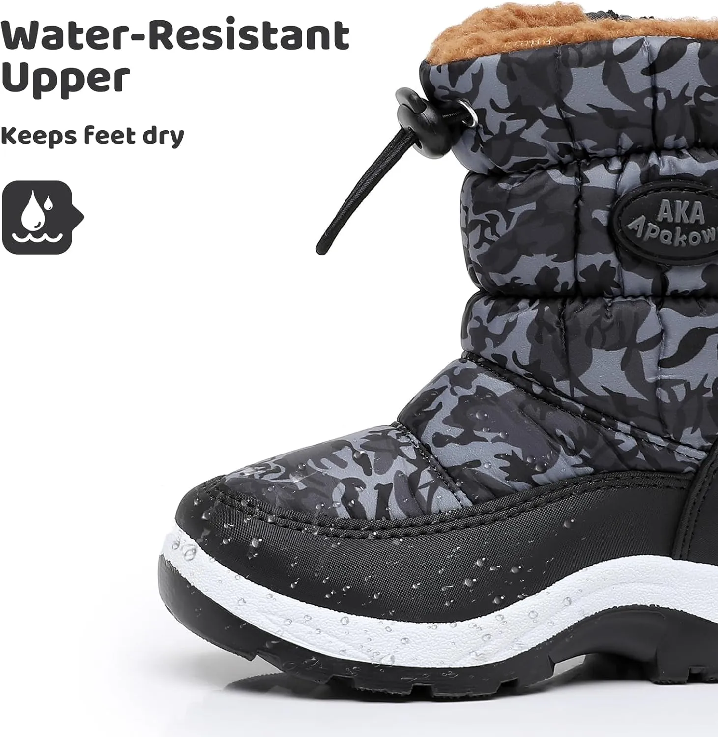 Apakowa Kid's Boys Girls Winter Snow Boots (Toddler/Little Kid)