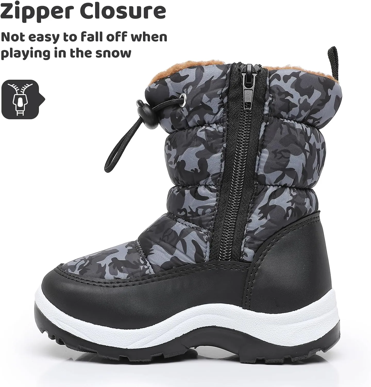 Apakowa Kid's Boys Girls Winter Snow Boots (Toddler/Little Kid)
