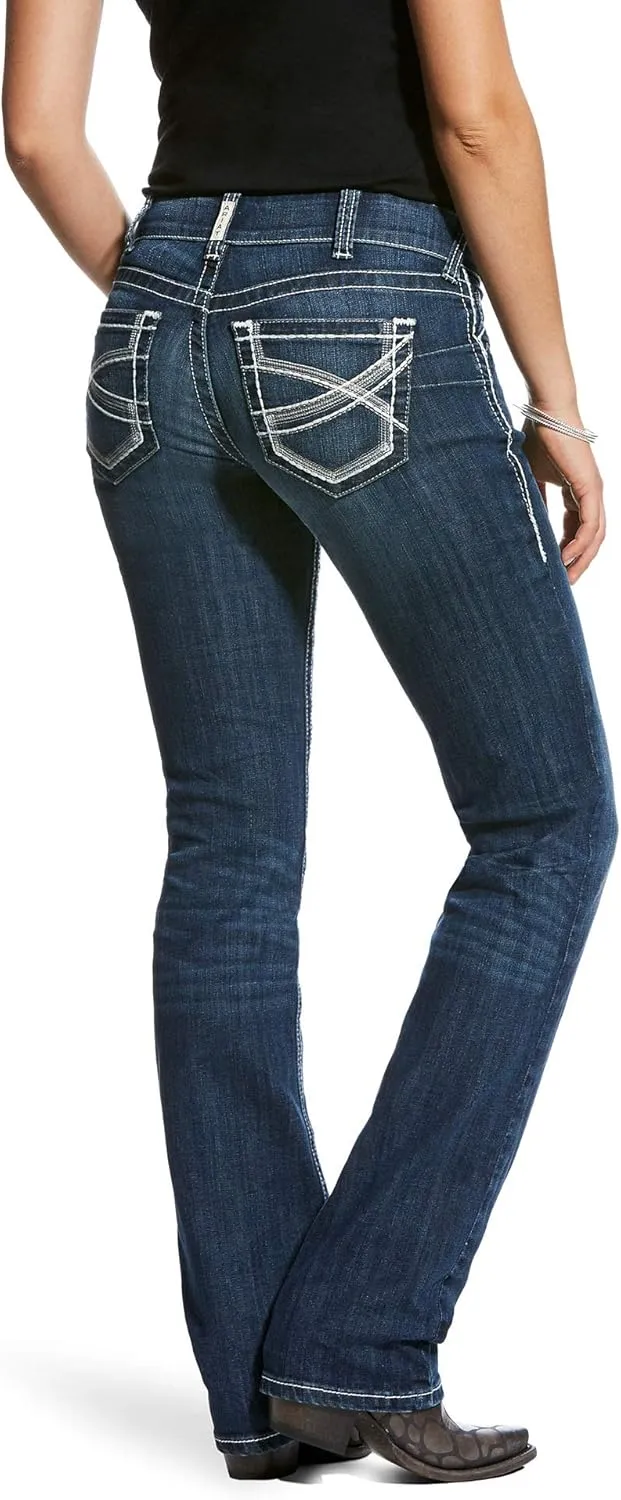 Ariat Women's R.e.a.l. Mid Rise Stretch Ivy Stackable Straight Leg Jean