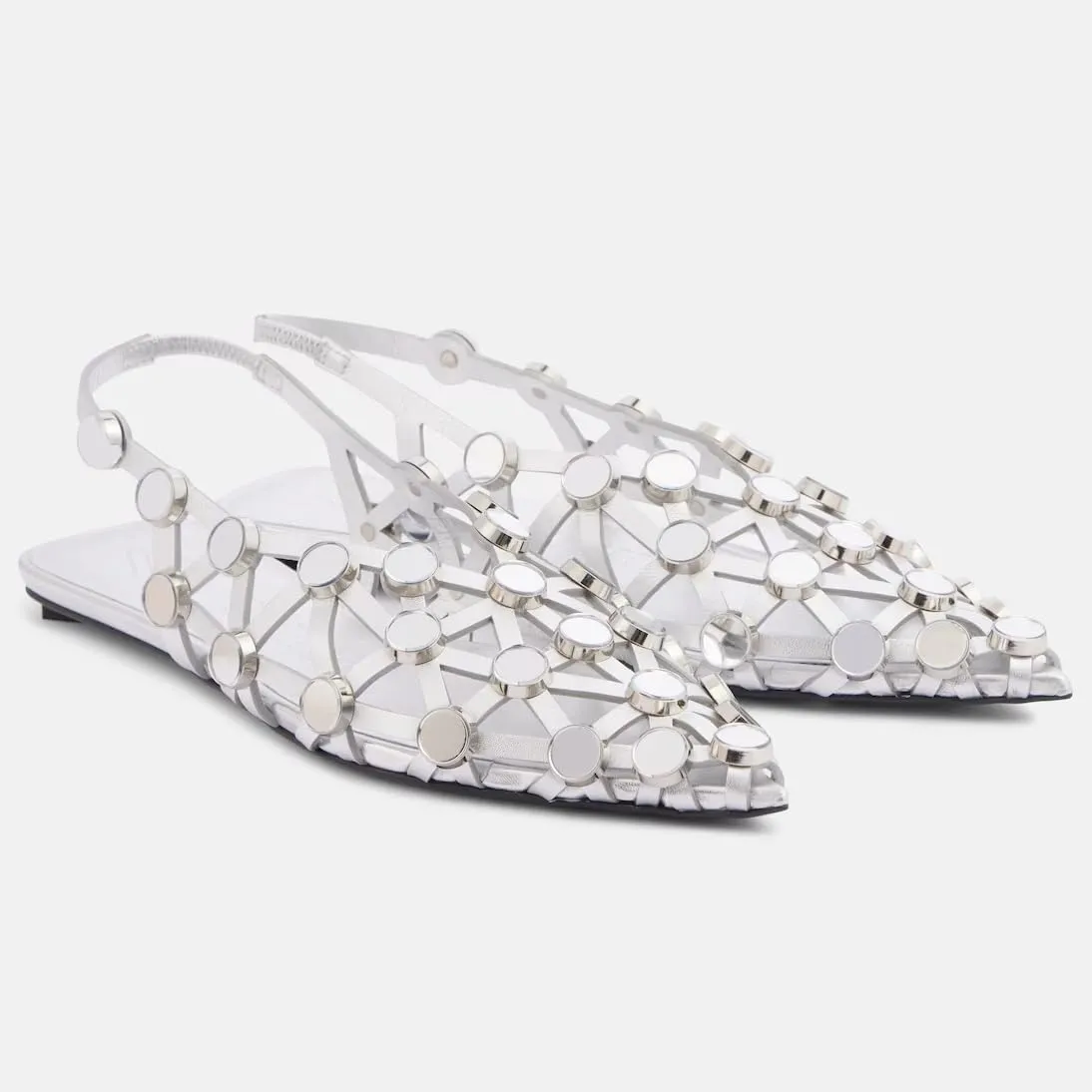 Arqa Velvet Mesh Ballet Flats for Women Riveted Suede Leather Low Heel Shoes Backless Footwear & Ballet Pumps Ladies' Non-Slip Casual Ballet Flats