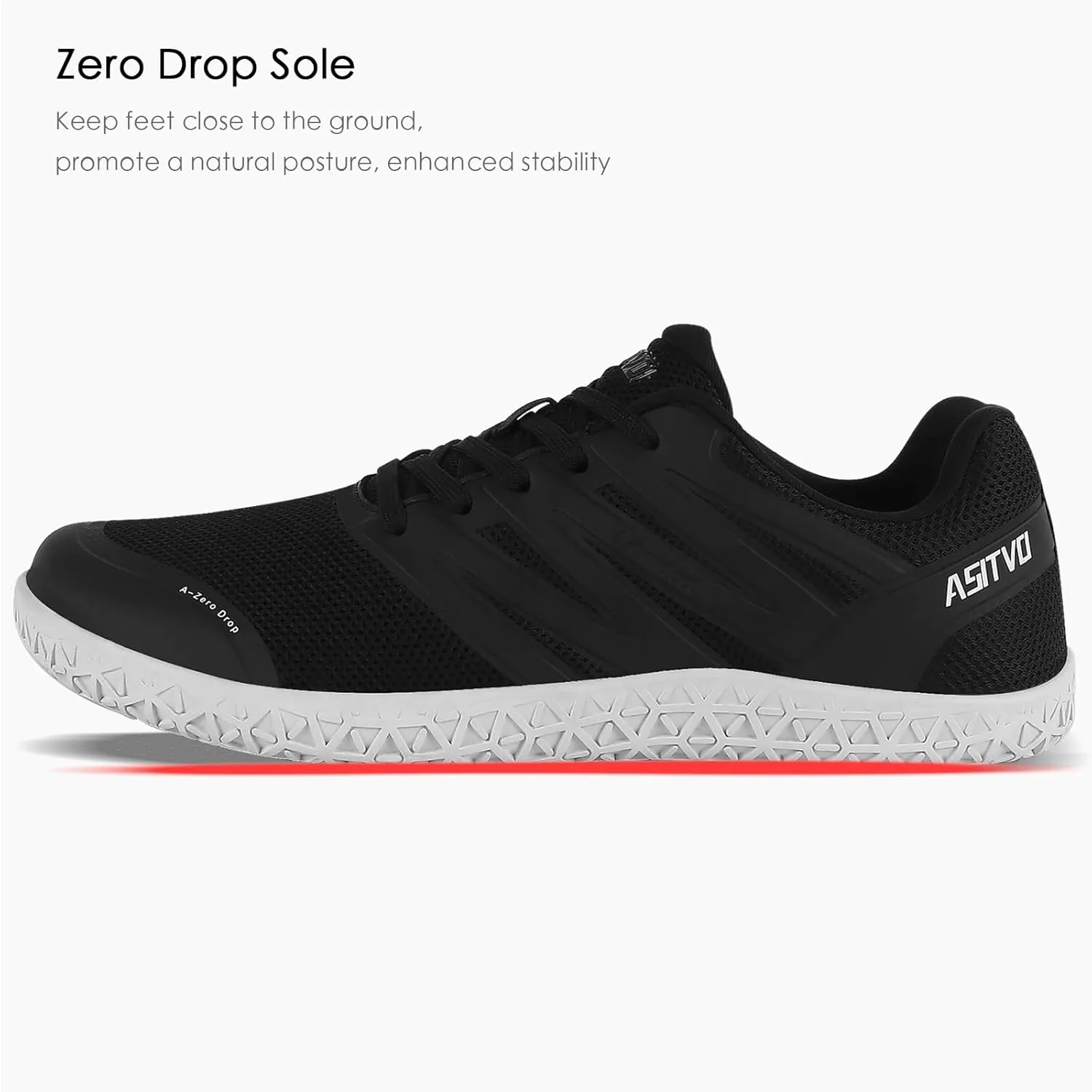 ASITVO Wide Men's Barefoot Zero Drop Sole Minimalist Width Toe Box Walking Shoes Sneakers TPU Toe No-Sew Upper