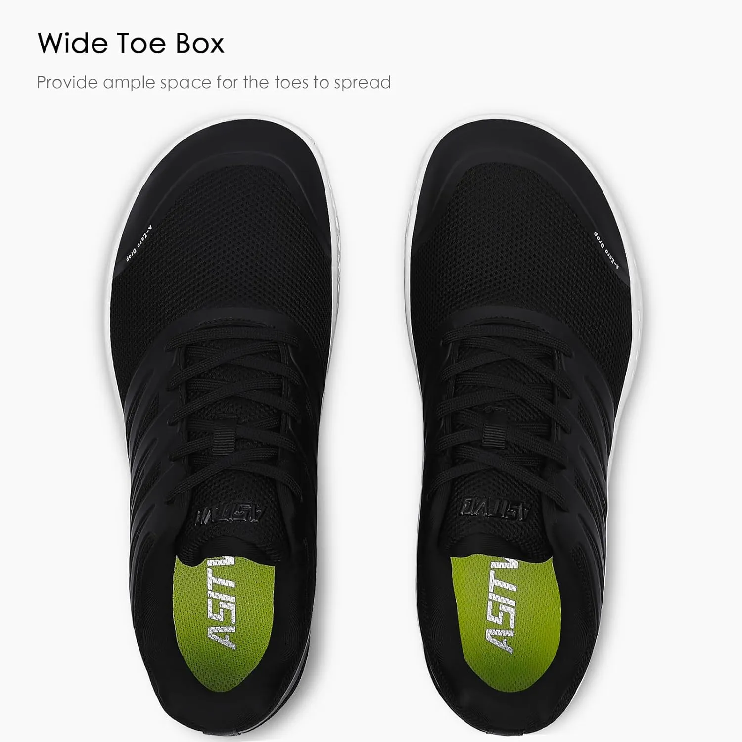 ASITVO Wide Men's Barefoot Zero Drop Sole Minimalist Width Toe Box Walking Shoes Sneakers TPU Toe No-Sew Upper