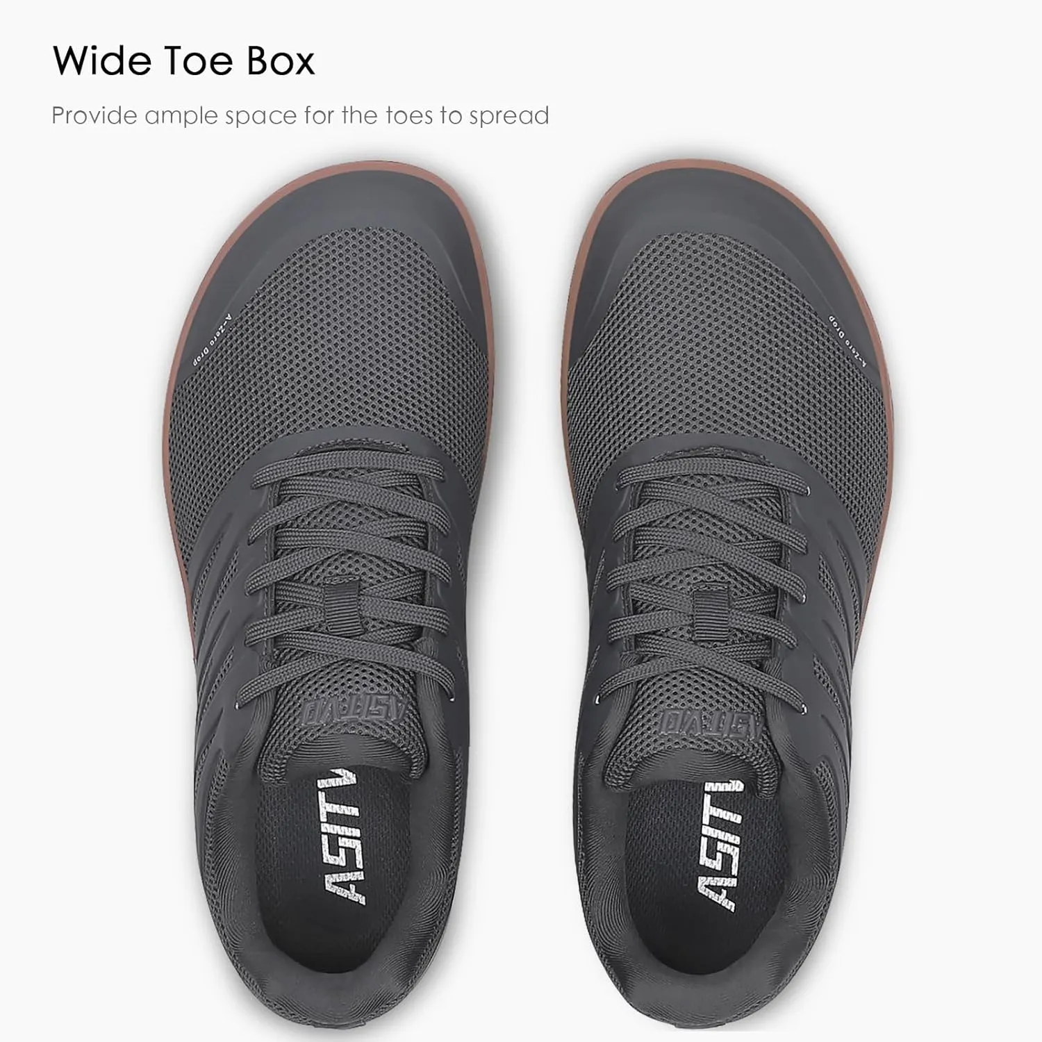 ASITVO Wide Men's Barefoot Zero Drop Sole Minimalist Width Toe Box Walking Shoes Sneakers TPU Toe No-Sew Upper