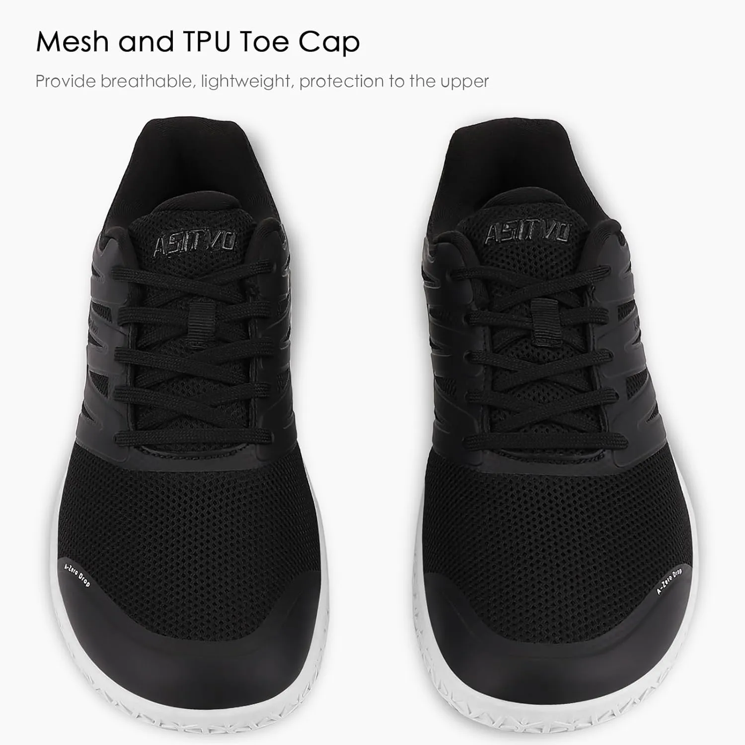 ASITVO Wide Men's Barefoot Zero Drop Sole Minimalist Width Toe Box Walking Shoes Sneakers TPU Toe No-Sew Upper