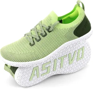 ASITVO Wide Women's Barefoot Zero Drop Sole Minimalist Width Toe Box Walking Shoes Sneakers Colourful Knit Upper