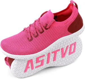 ASITVO Wide Women's Barefoot Zero Drop Sole Minimalist Width Toe Box Walking Shoes Sneakers Colourful Knit Upper