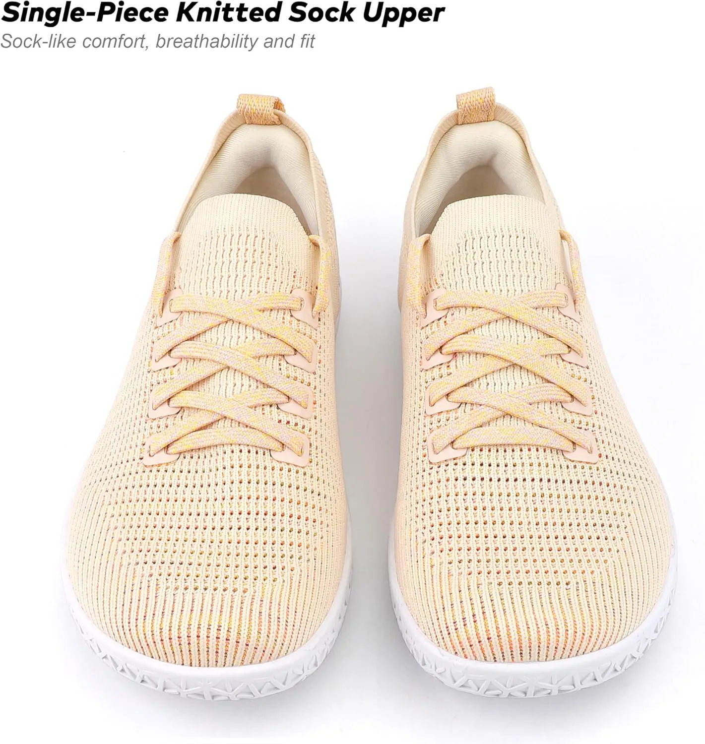 ASITVO Wide Women's Barefoot Zero Drop Sole Minimalist Width Toe Box Walking Shoes Sneakers Colourful Knit Upper