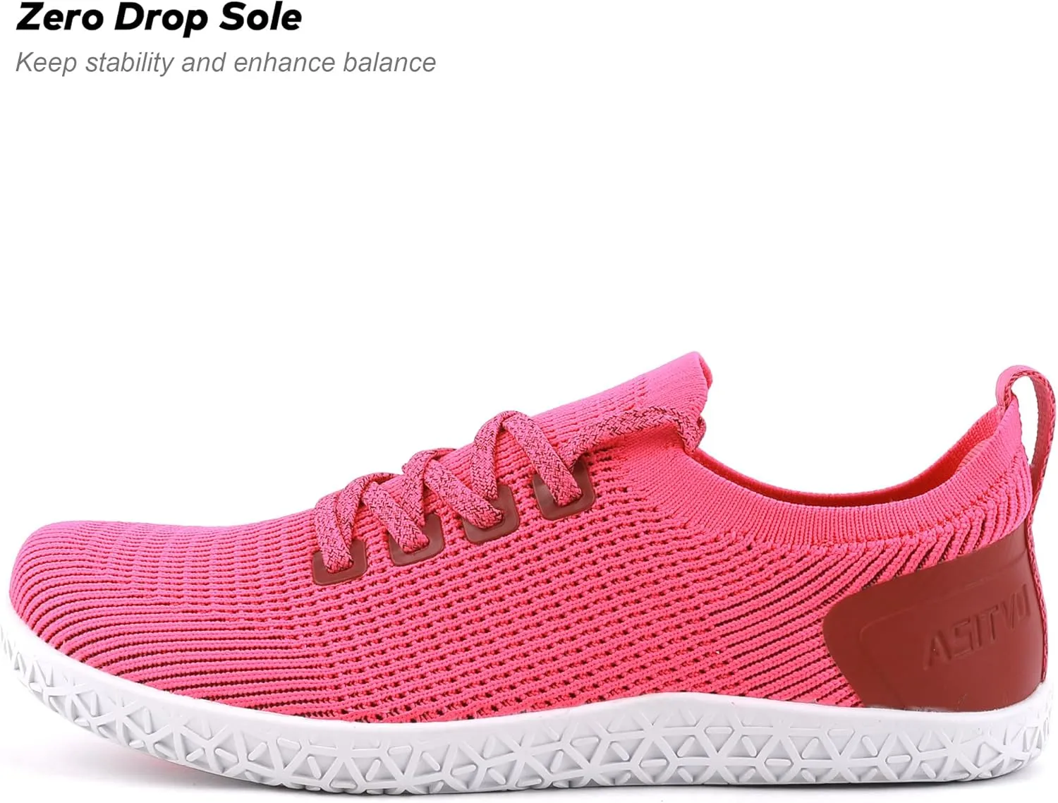ASITVO Wide Women's Barefoot Zero Drop Sole Minimalist Width Toe Box Walking Shoes Sneakers Colourful Knit Upper