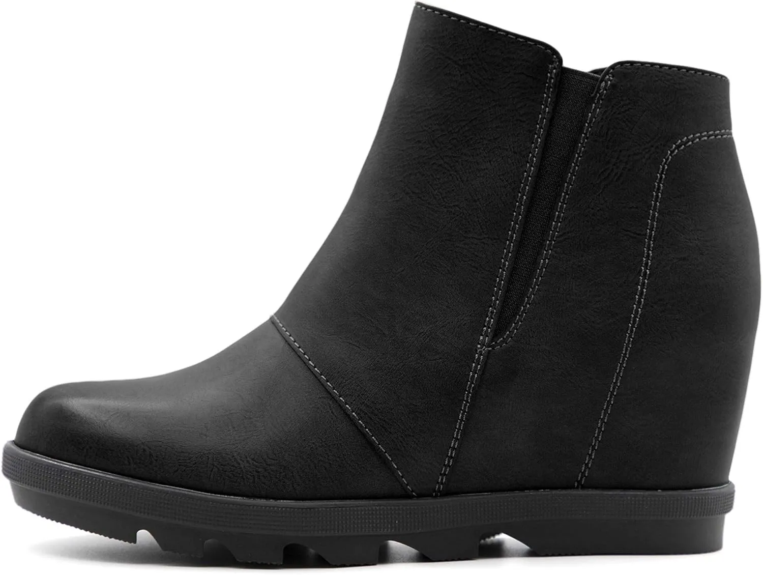 Athlefit Wedge Booties for Women with Heel Hidden Wedge Boots Comfortable Ankle Boots