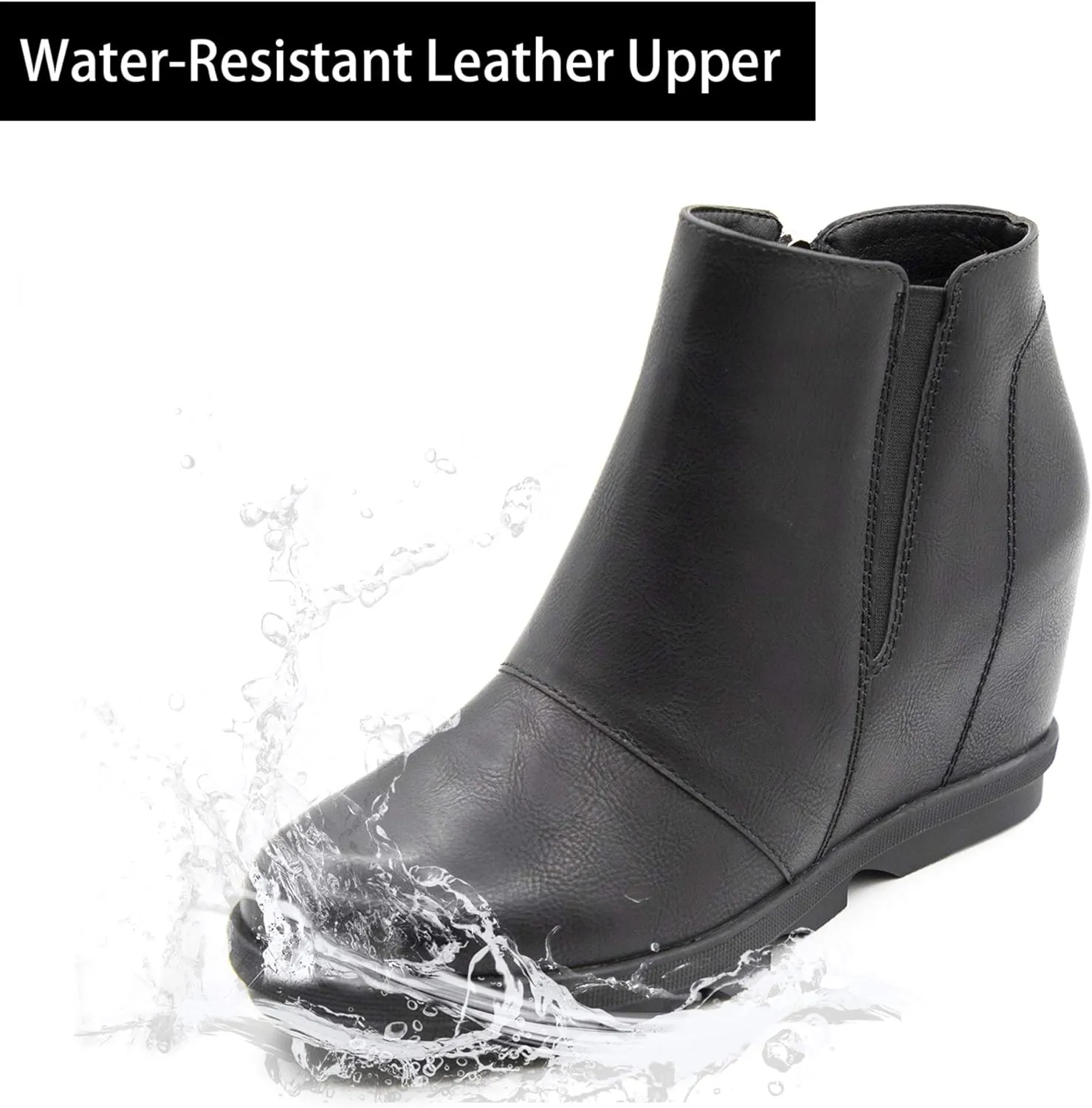 Athlefit Wedge Booties for Women with Heel Hidden Wedge Boots Comfortable Ankle Boots