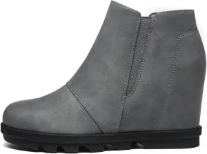 Athlefit Wedge Booties for Women with Heel Hidden Wedge Boots Comfortable Ankle Boots