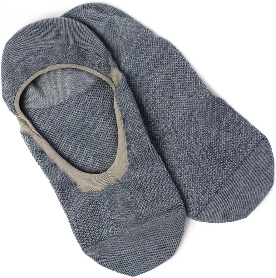 Baby Alpaca Wool & Rayon Derived from Bamboo 4-Season, Low No-Show Ghost Socks | Liner Socks | Non-Slip Grips | Unisex