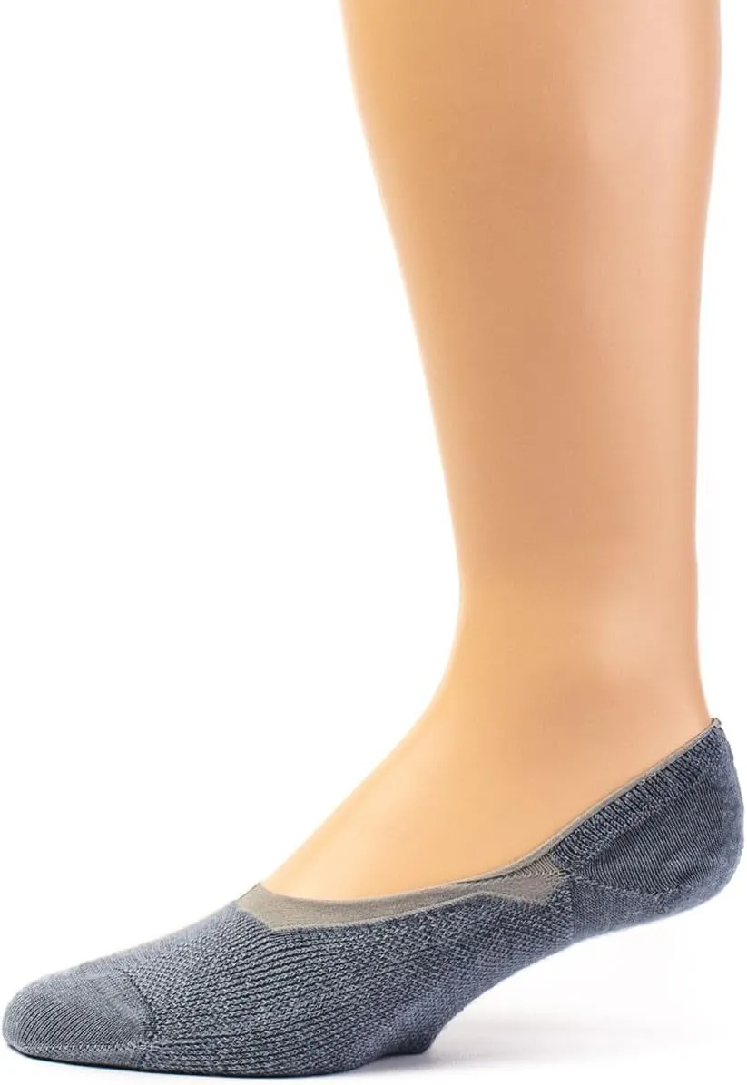 Baby Alpaca Wool & Rayon Derived from Bamboo 4-Season, Low No-Show Ghost Socks | Liner Socks | Non-Slip Grips | Unisex