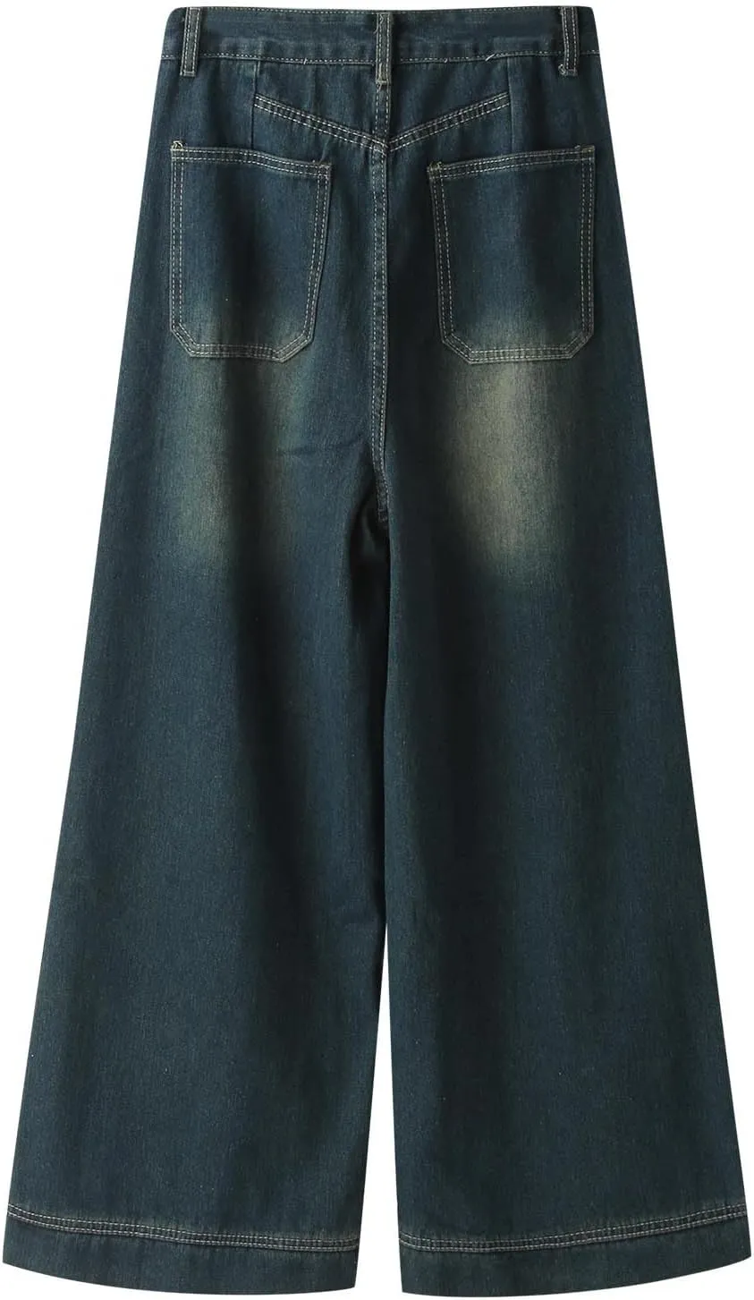 Baggy Jeans for Women Y2K High Street Boyfriend Pants Vintage Jeans Aesthetic Teen Girls Hiphop Streetwear