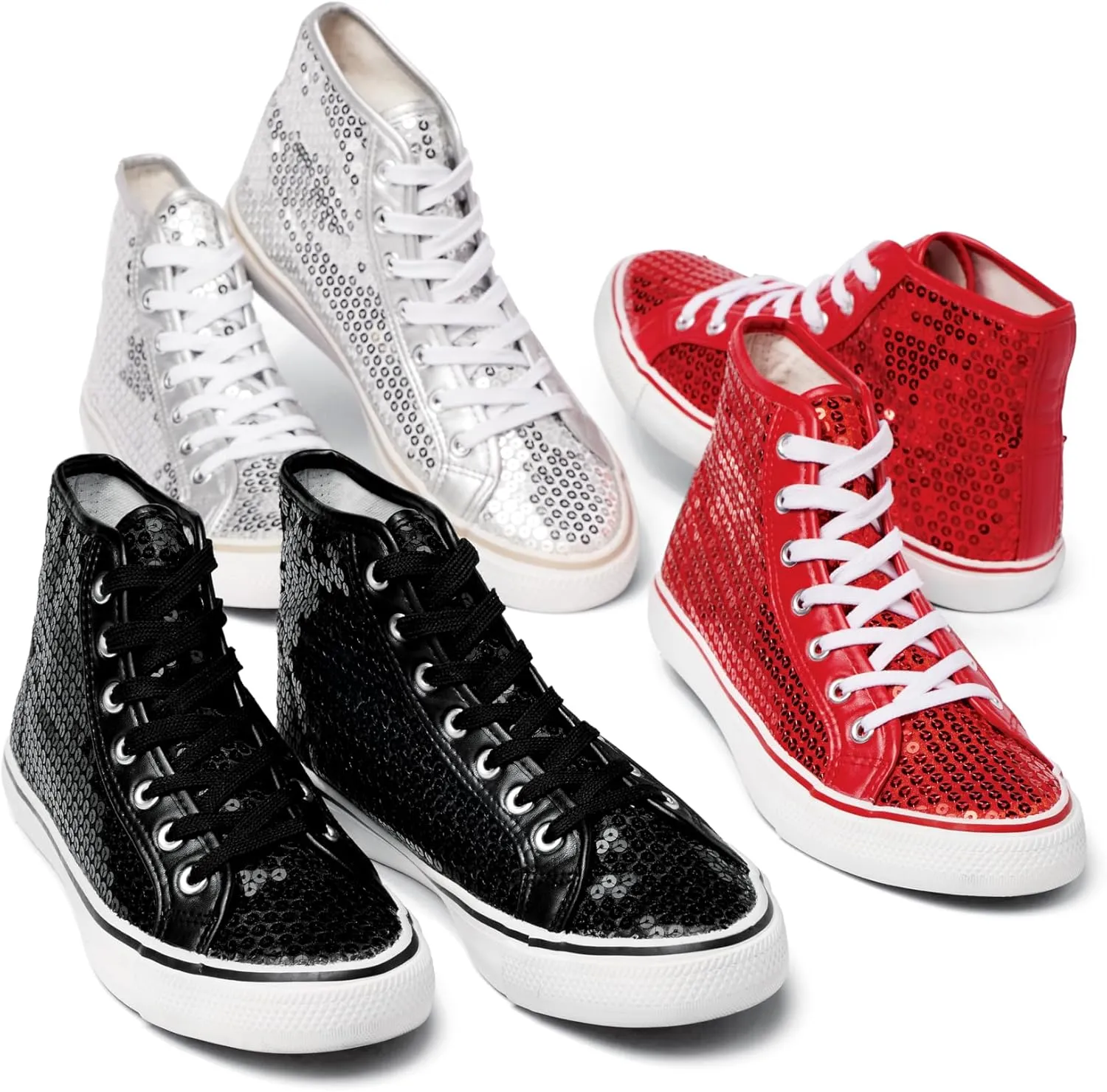Balera Sequin High and Low Top Sneakers for Girls & Women Perfect for Dance