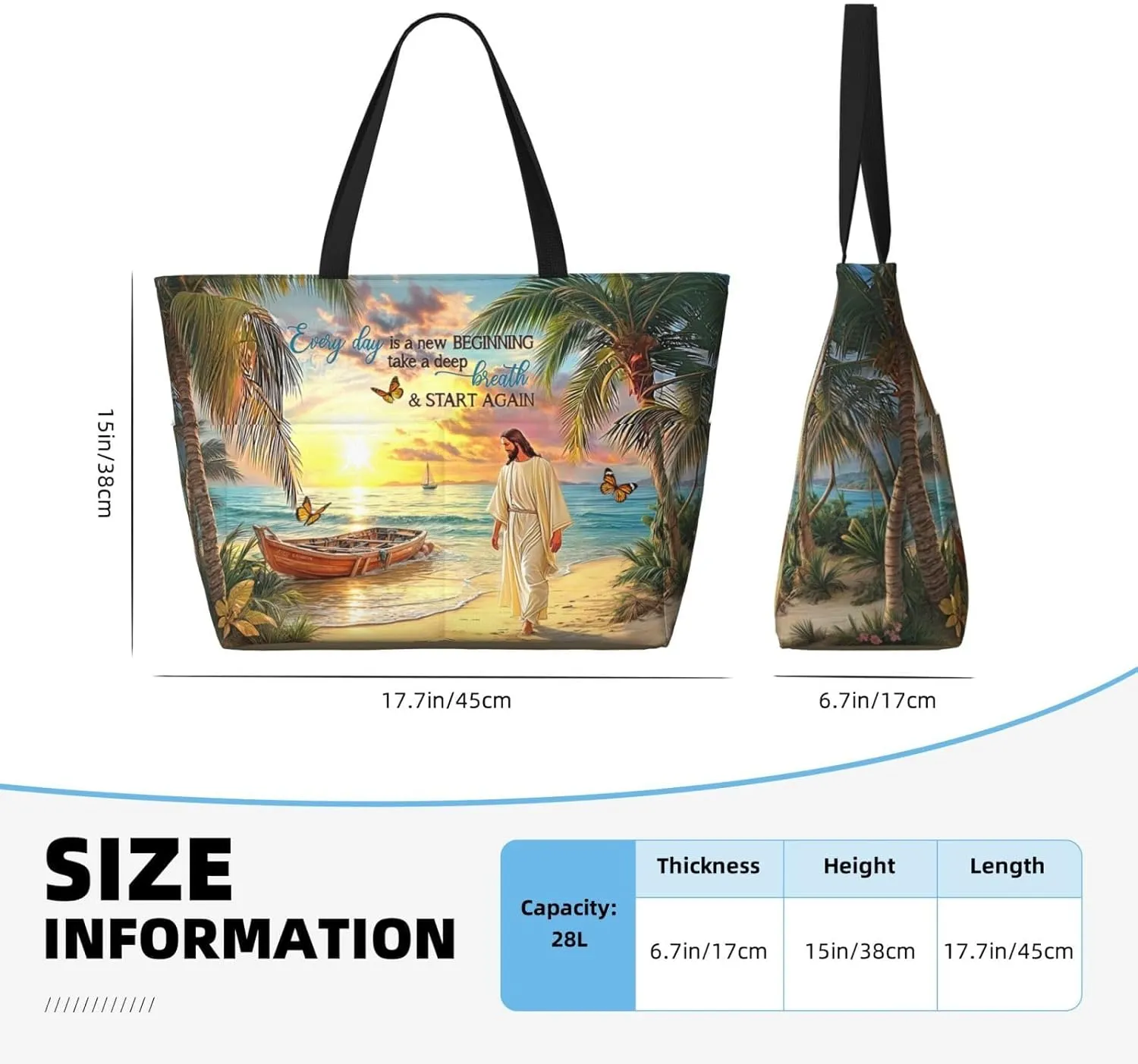 Beach Bags for Women Waterproof Sandproof Women Tote Bag, Large Beach Bag with Zipper for Pool Gym Travel Vocation