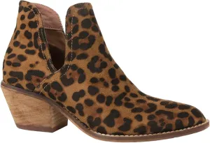 Beast Sunny-01 Women Western Short Ankle Pointed Toe Booties Boots V Side Cut D'Orsay Leather Block Heel