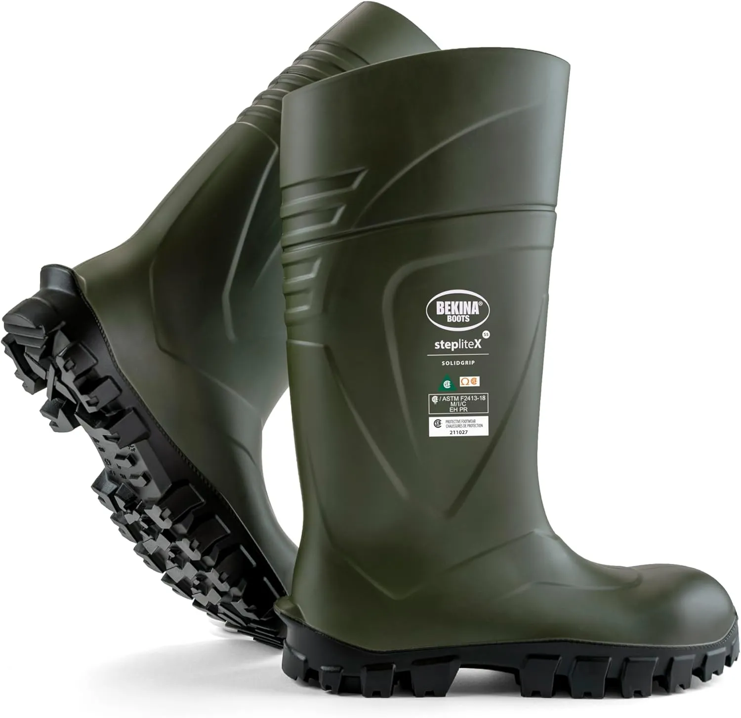 Bekina StepliteX SolidGrip S5 Safety Toe Wellington Boots for Men and Women - Lightweight Waterproof Non Slip Composite Toe Work Boots for Men and Women