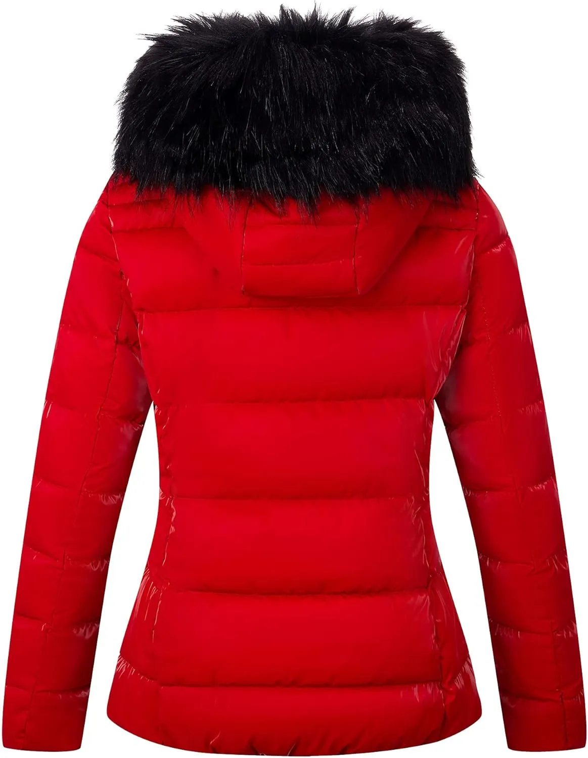 Bellivera Womens Lightweight Puffer Jacket, Winter Coats for Women Warm Quilted Bubble Padded Hood Coat with Faux Fur Collar