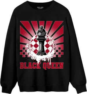 Black Queen Collection Sweatshirt To Match 12s Retro Red Taxi - Sneaker Matching Shirt, Unisex Sweater Match Sneakers, Urban Streetwear Clothing, Sneaker Graphic Sweatshirt Design Printed