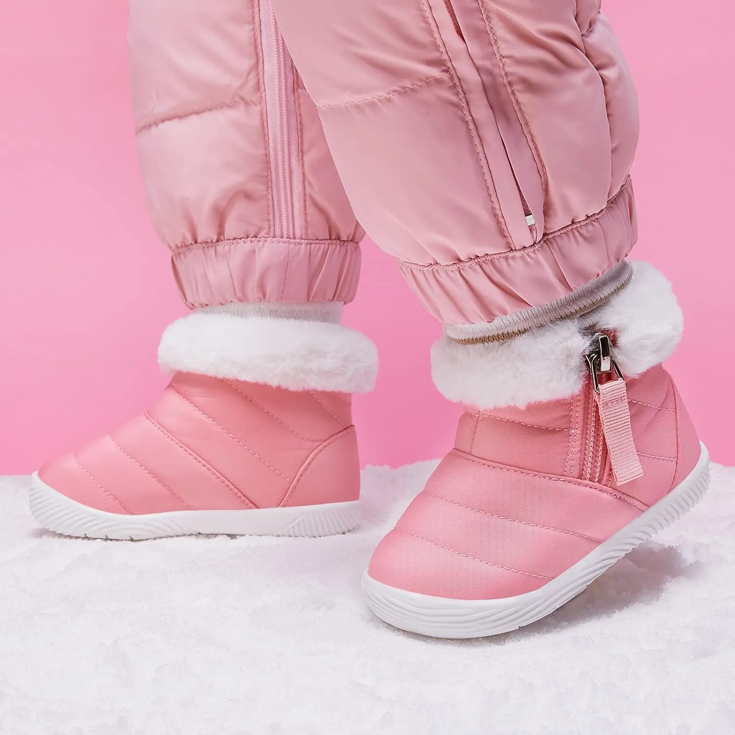 BMCiTYBM Baby Boy Girl Snow Boots Waterproof Winter Warm Booties Nonslip Lightweight Outdoor Shoes for First Walkers 6 9 12 18 24 Months(Infant/Toddler)