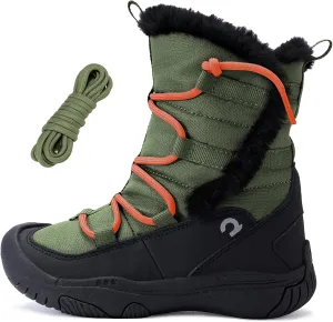 Boys Girls Snow Boots Waterproof Outdoor Sport Warm Cozy Anti-Slip Lightweight Winter Shoes for Toddler/Little/Big Kid
