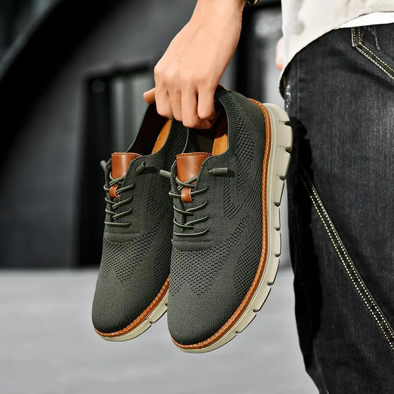Breeze Shoes for Men Comfortable Oxfords Lace-Up Lightweight Casual Walking wearbreeze Urban Dress Shoes Breathable Upper
