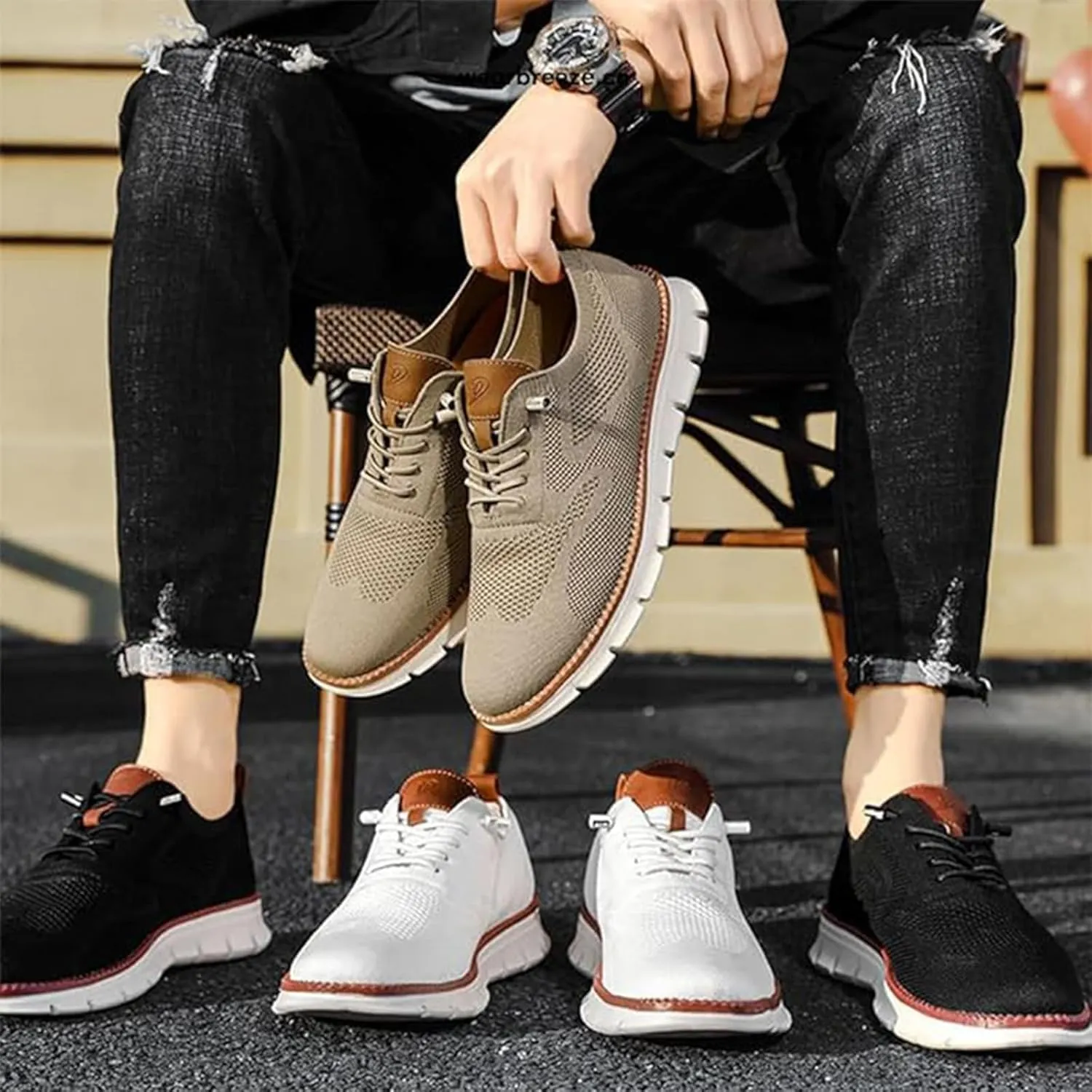 Breeze Shoes for Men, Mens Wearbreeze Shoes, Wear Breeze Mens Shoes, Men's Mesh Dress Sneakers Business Shoes