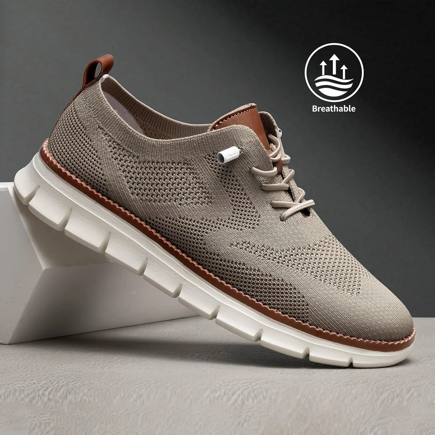 Breeze Shoes for Men,Business Casual Shoes Mens,Comfortable Breeze Urban Shoe for Men,Oxfords Mesh Dress Sneakers,Breathable Upper Wearbreeze Footwear,Lace-Up Lightweight Tennis Walking Shoe