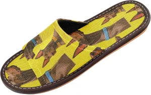 Brown Dogs Yellow Men Women's Bathroom Slippers Portable Beach Sandals for Outdoor Bedroom Indoor
