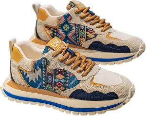 Canvas Boho Sneakers for Women Cloud Cushioning Bohemian Festival-Ready Comfort & Hand-Embroidered Artisan Accents