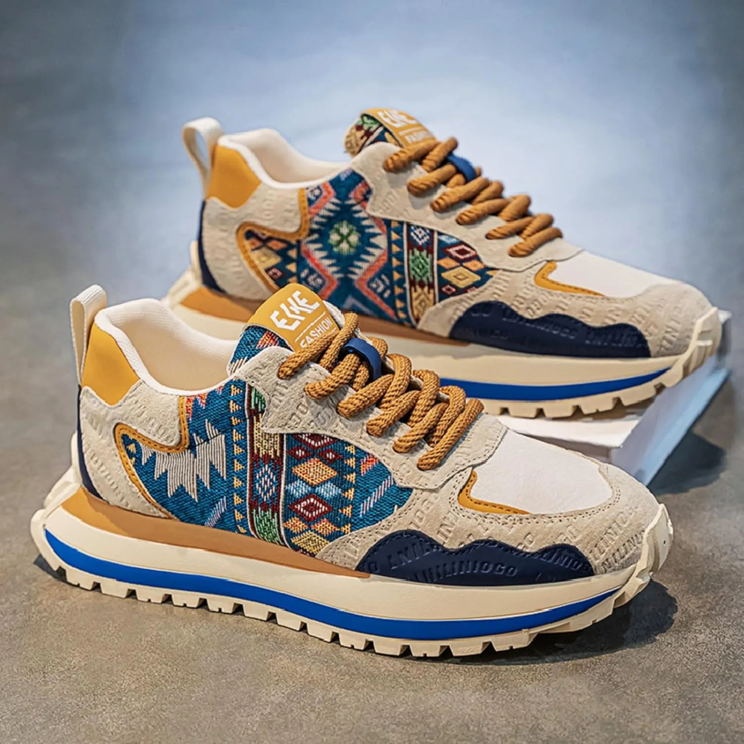 Canvas Boho Sneakers for Women Cloud Cushioning Bohemian Festival-Ready Comfort & Hand-Embroidered Artisan Accents