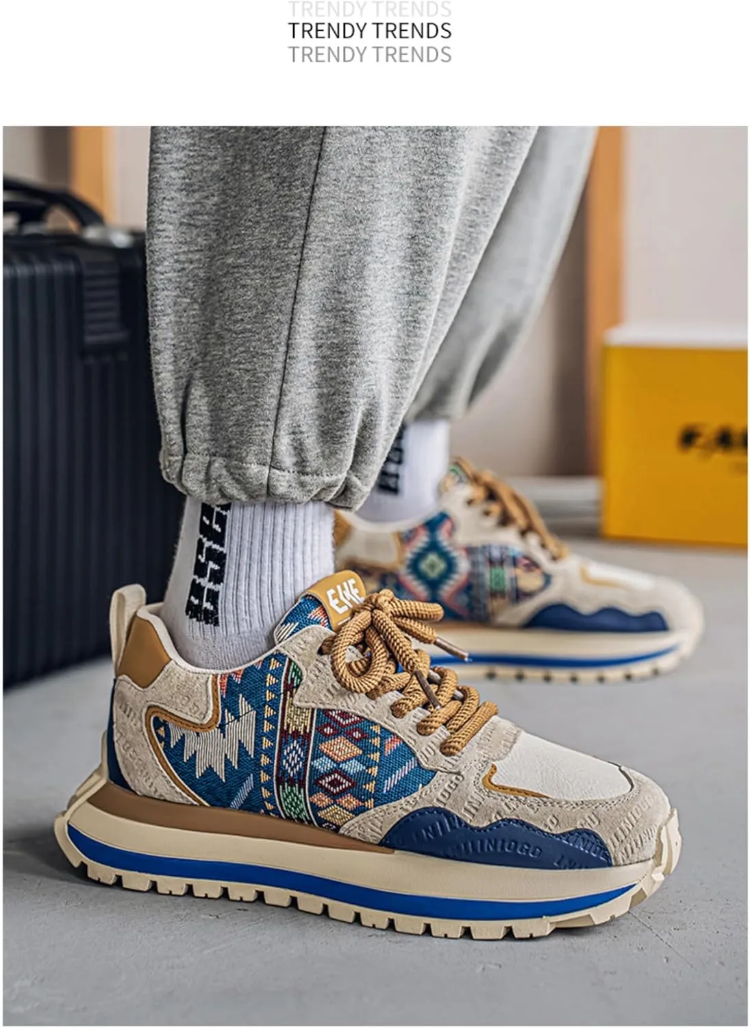 Canvas Boho Sneakers for Women Cloud Cushioning Bohemian Festival-Ready Comfort & Hand-Embroidered Artisan Accents