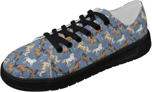Canvas Sneakers for Women Low Top Lace Up Shoes Comfortable Canvas Tennis Shoes with Anti Skid EVA Sole Dressy Flats